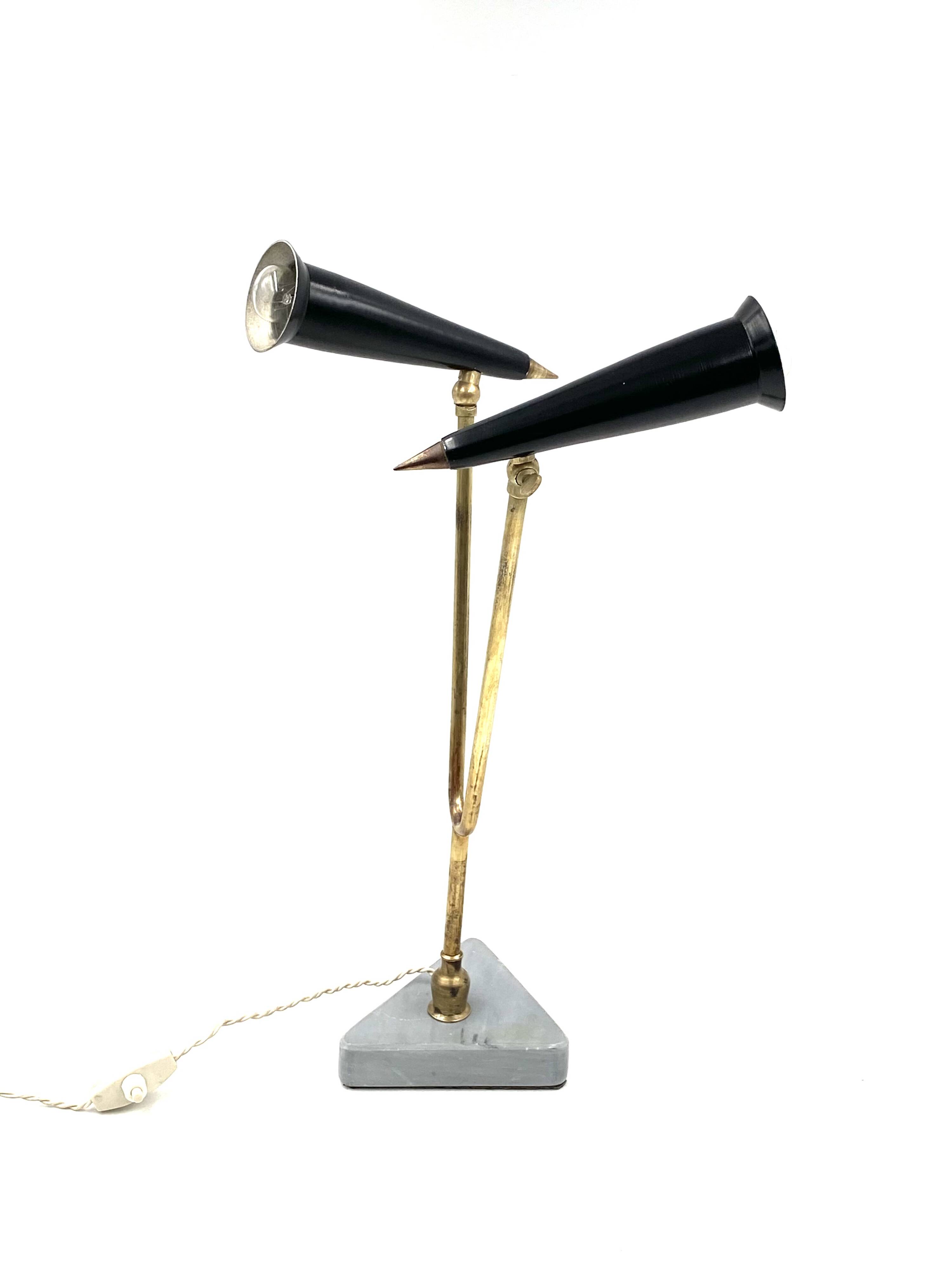 Mid-century double light table lamp, Italy 1960s