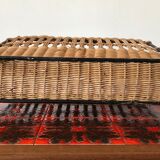 Vintage rattan magazine holder