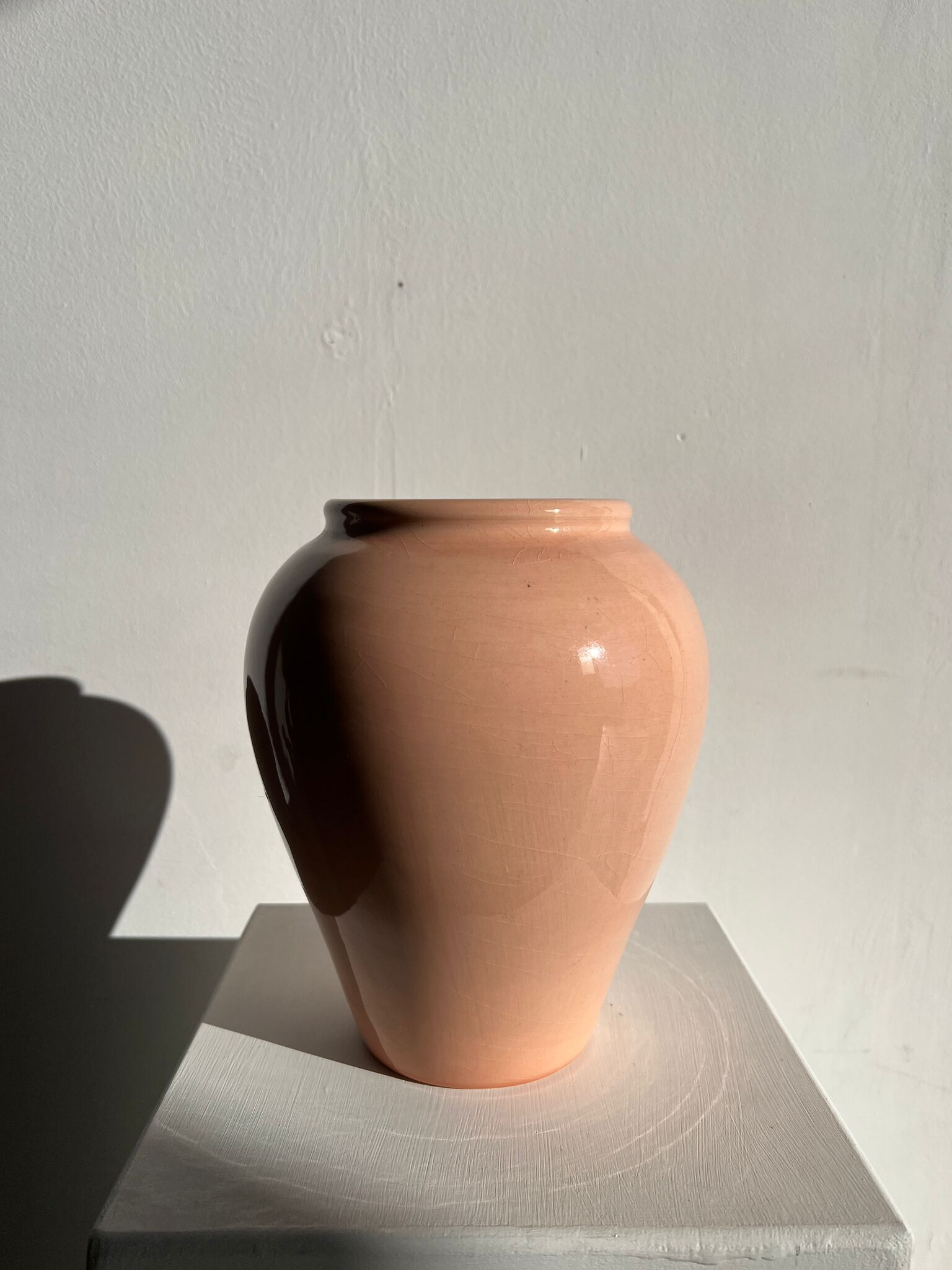 Light pink glazed ceramic vase H:22cm