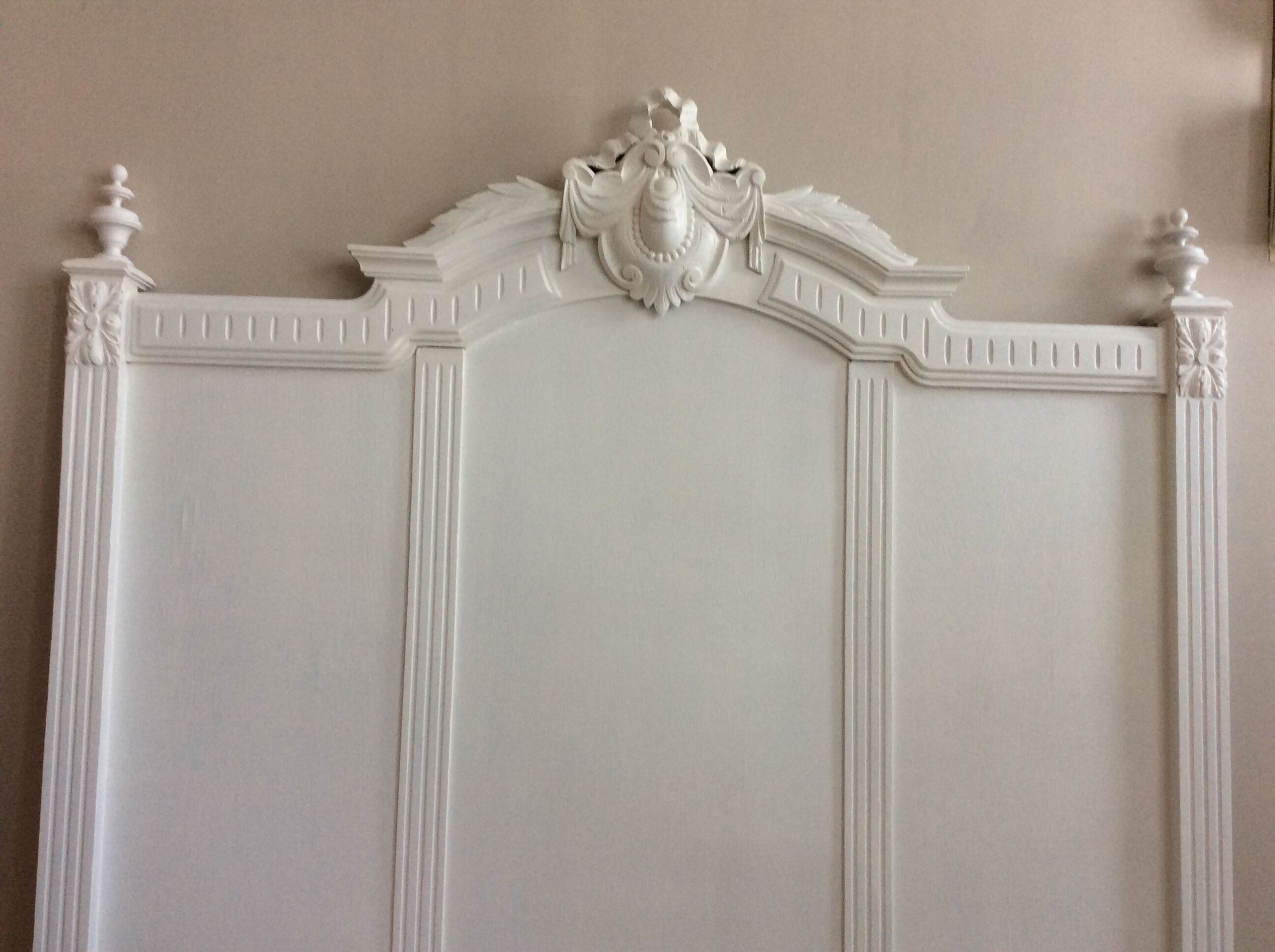 Painted wooden old bedhead