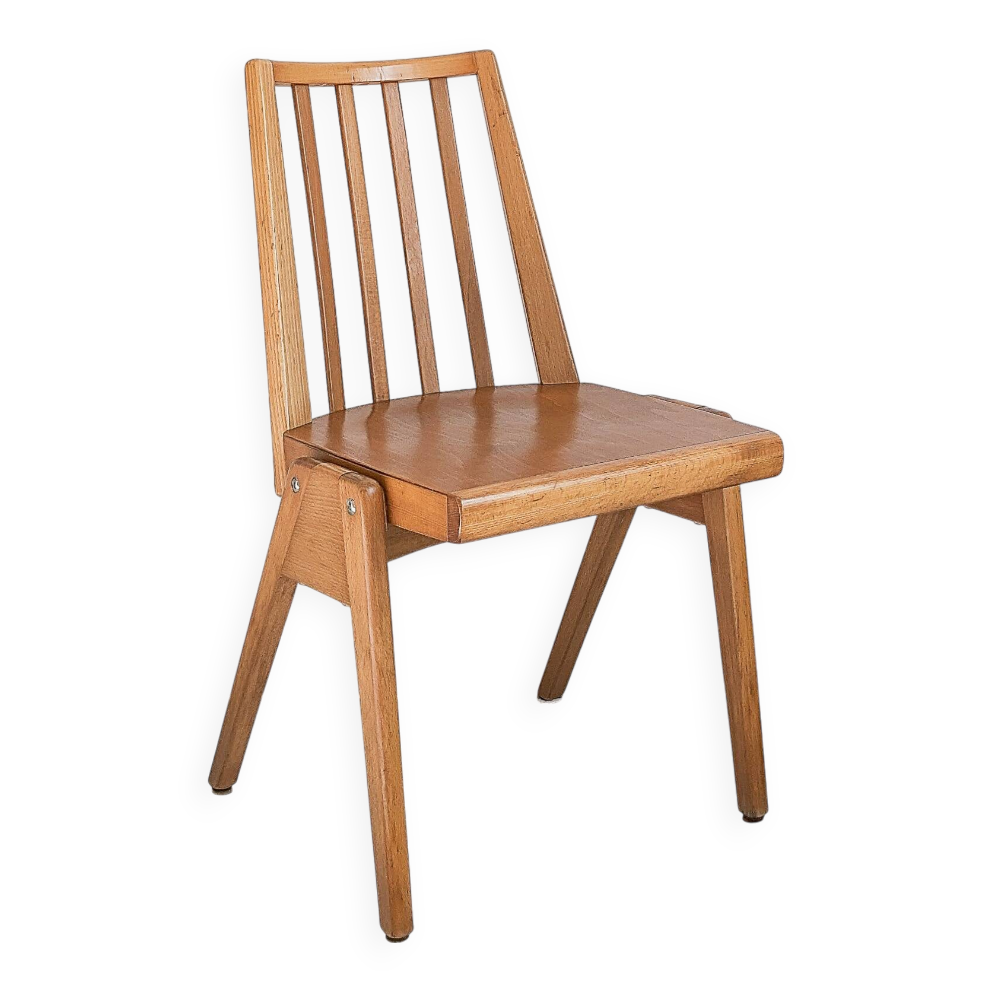 Set of 4 Danish Design Mid Century Wooden Stacking Chairs Streben Vintage Skandi Wooden Chair