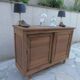 Vintage wooden buffet with a waxed finish, 2 sliding doors.
