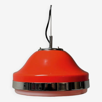 Harvey Guzzini Space Age Orange Hanging Lamp, 1960s