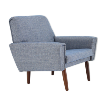 Fauteuil en teck danois des années 1960 - Nouvellement rembourré