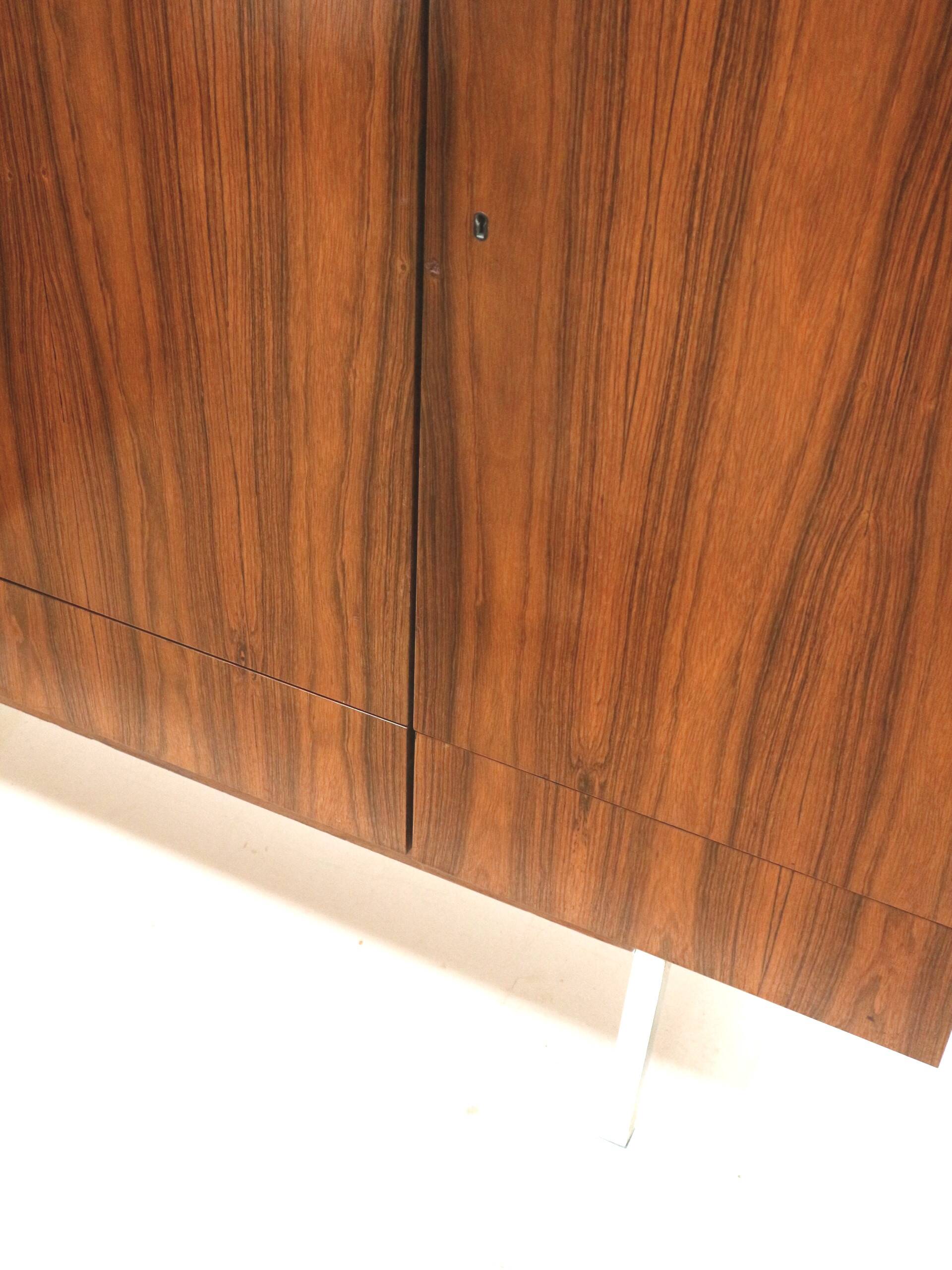 Large vintage rosewood sideboard with 6 doors from the 1960s