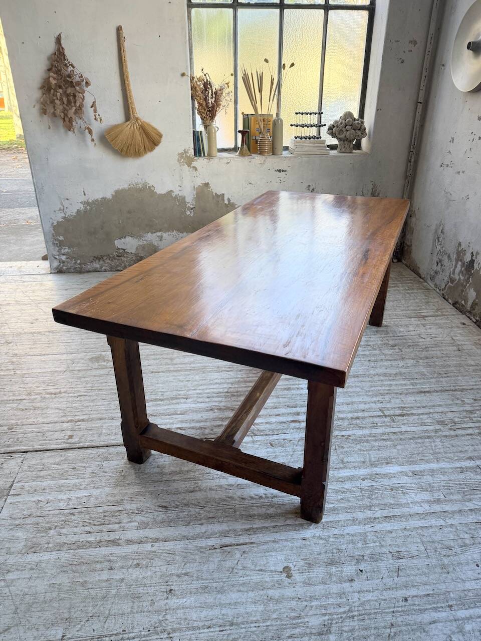 Rustic farmhouse table, solid oak, 2m