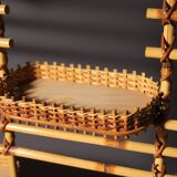 Rattan and Bamboo Room Divider with Sunbrust Accents, Czechoslovakia, 1960´s