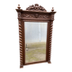 Renaissance style castle hunting mirror Louis XIII carved oak 1880