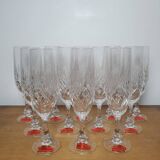 12 crystal Champagne flutes from Lorraine