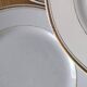 6 Vintage Moulin des Loups Gold-Edged Dinner Plates