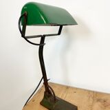 Vintage green enamel bank lamp from Astral, 1930s