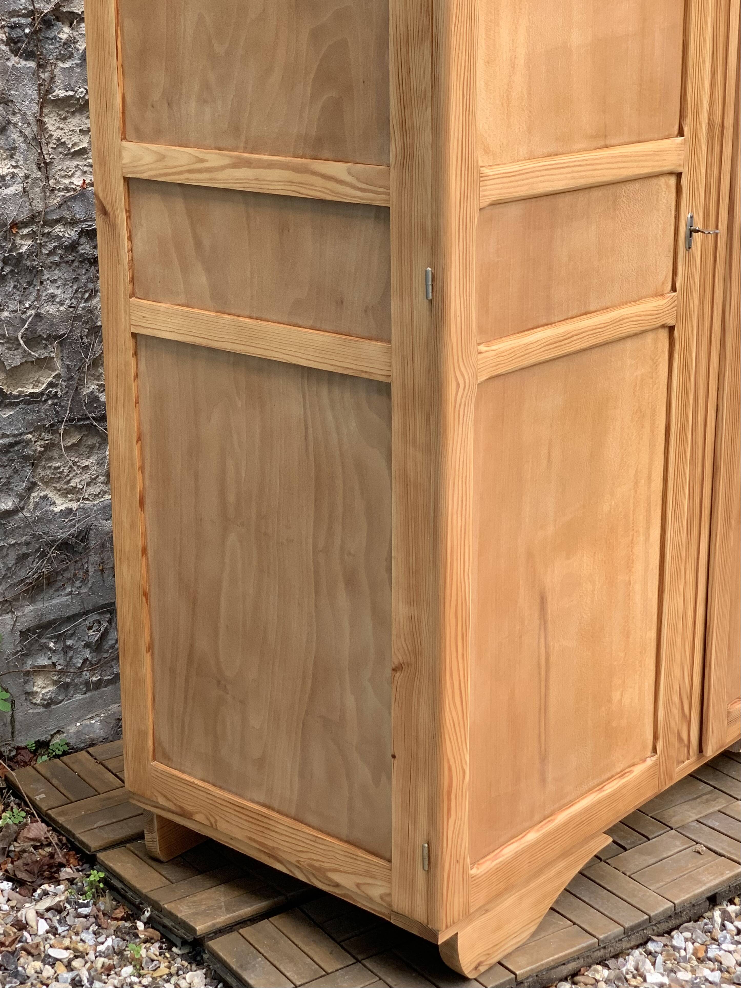 Parisian art deco wardrobe solid raw wood wardrobe