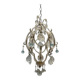 Vintage Crystal Beaded Pendant Light with Murano Glass Drops, Italy
