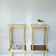 Pair of nightstands vintage formica and brass style rings