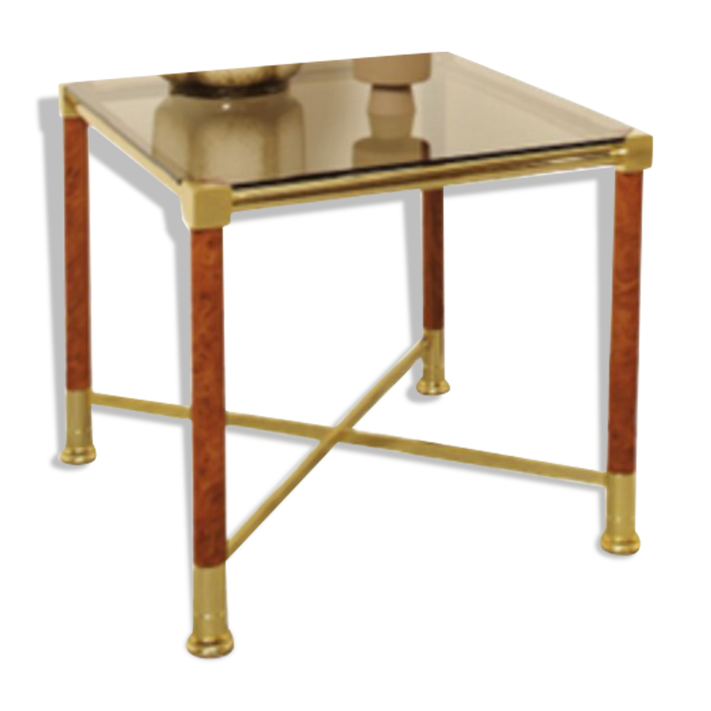 Brass coffee table with glass top