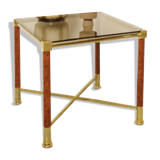 Brass coffee table with glass top