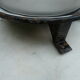 Ancient enamelled wall light white blue border 30cm diameter.