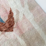 Moroccan Berber carpet Boujaad ecru and pink with colorful patterns 250x160cm