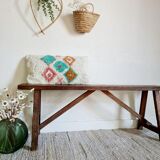 Old wooden country farmhouse bench