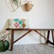 Banc de ferme campagne en bois ancien