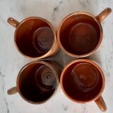 Set of 4 mugs in glazed sandstone 70s