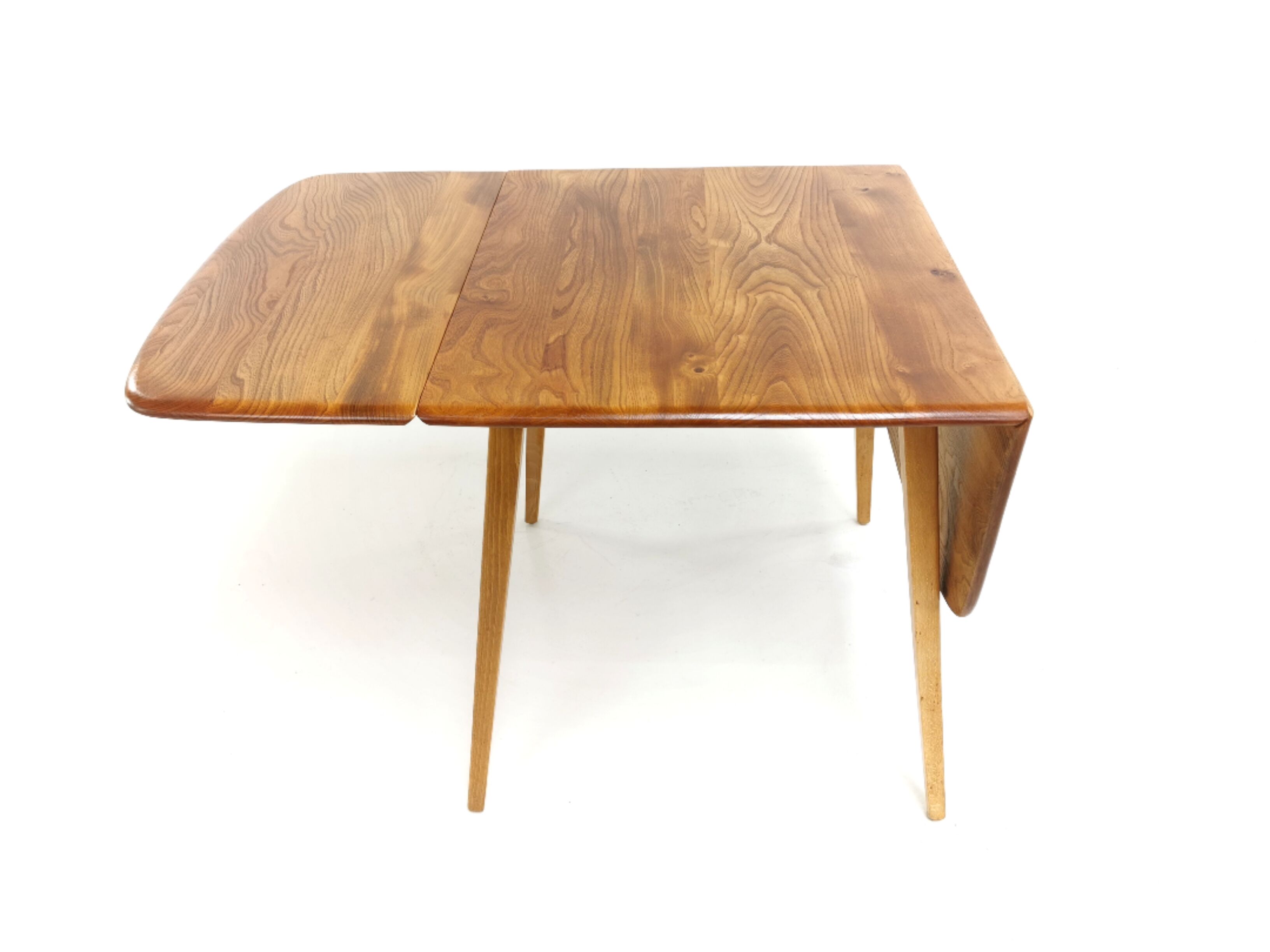 Mid century Ercol beech & elm drop leaf dining kitchen breakfast table