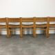 Set of 5 chairs in wood and straw, 60s