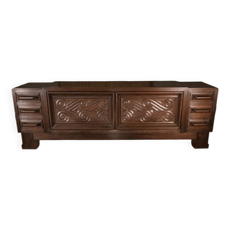 Large solid oak sideboard by André Le Picard 1950