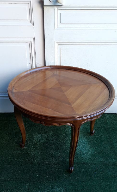 Louis XV-style solid cherry coffee table early 20th century
