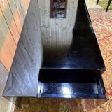 Bureau laqué noir de style Art Déco et sa chaise