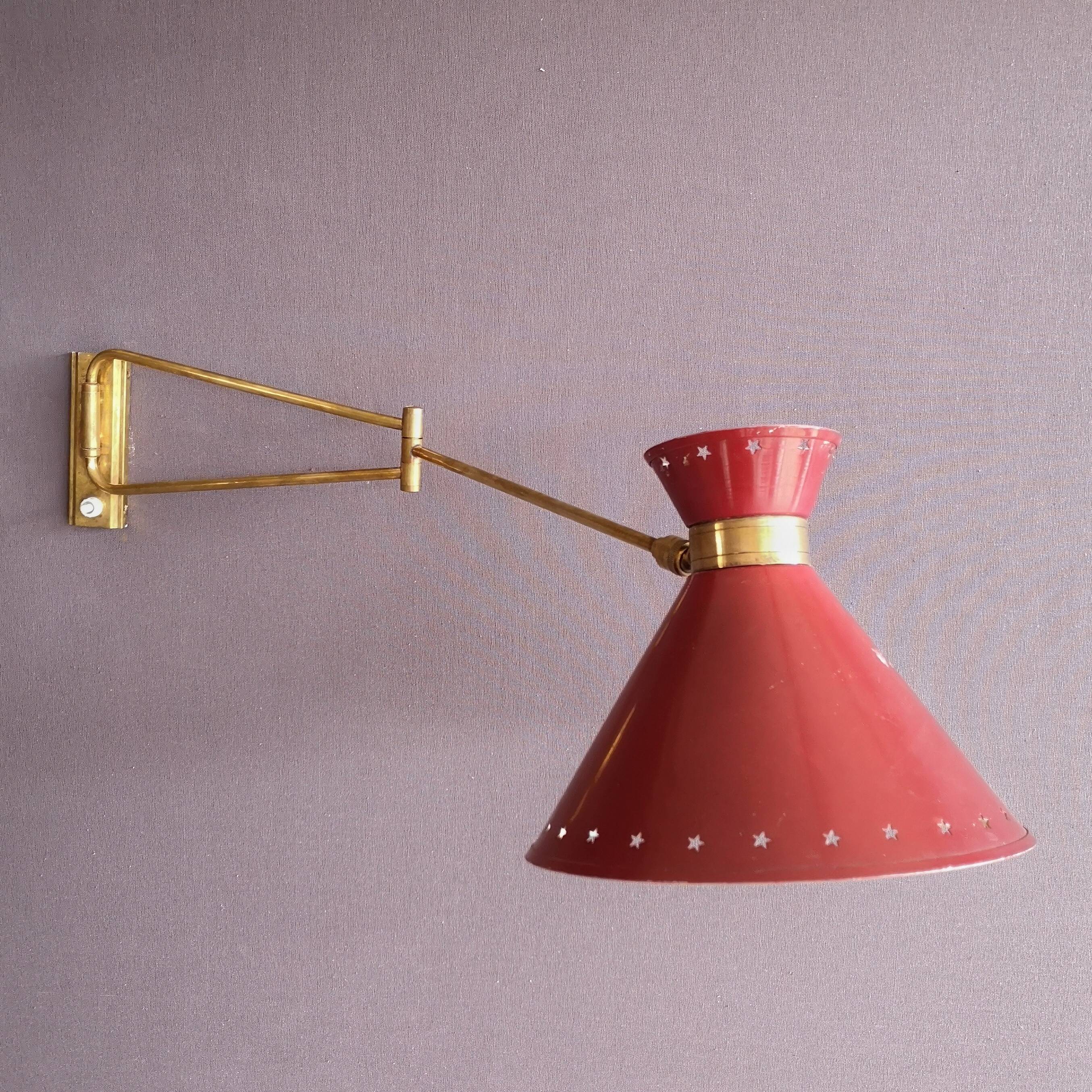 Diabolo wall light by René Mathieu for Lunel