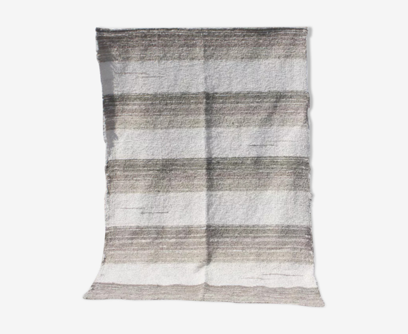 Tapis artisanal beige et blanc 170 x 240 cm