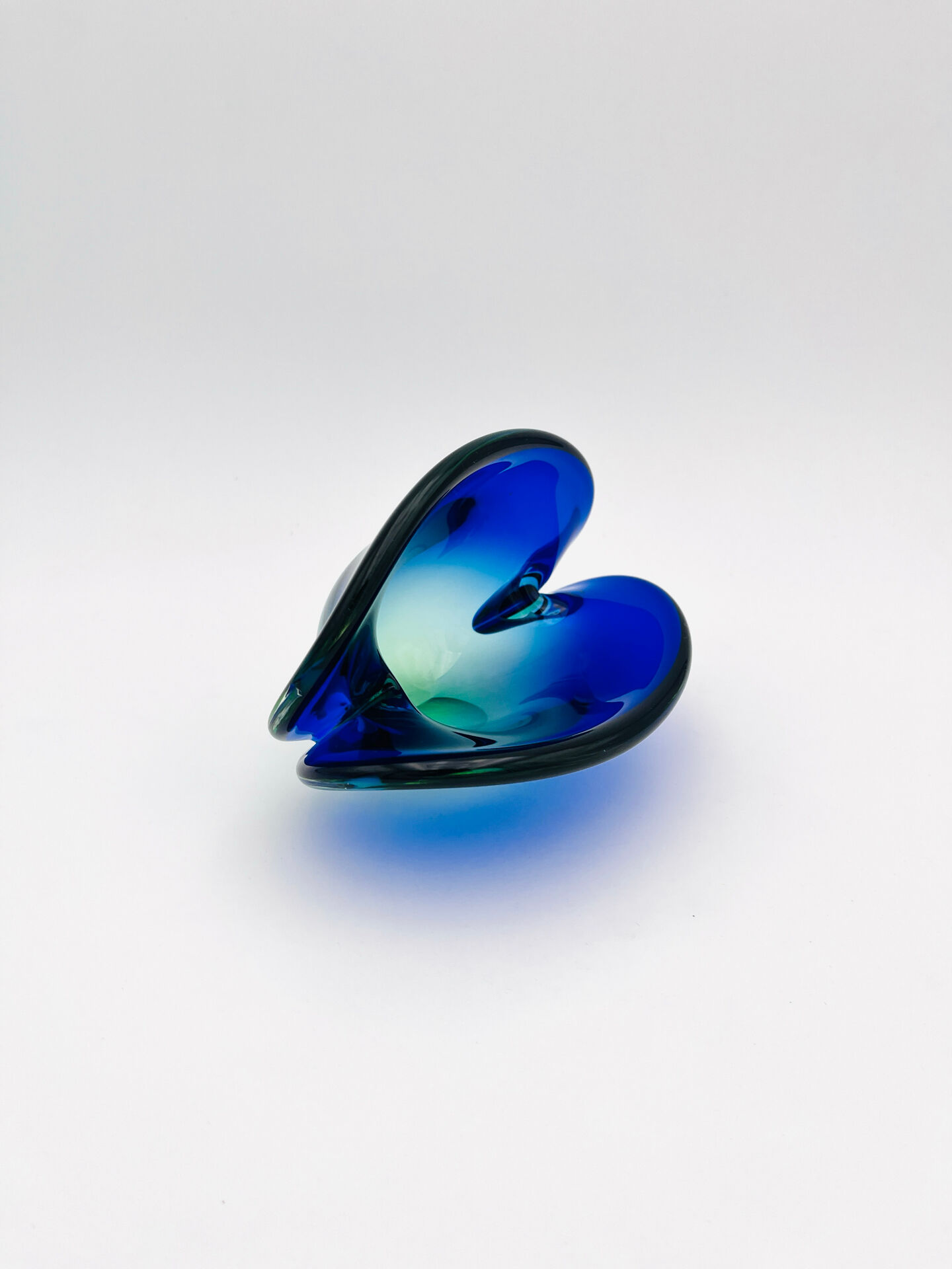 Murano Ashtray Flavio Poli Sommerso Blue Green Design 50s