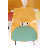 Pierre Guariche set of 6 Tonneau chairs, Steiner, 1960.