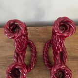 Pair of ceramic candlesticks, Vallauris