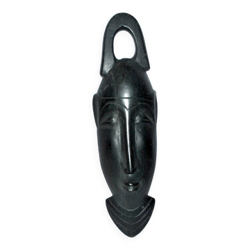 African ebony mask - Bearded head sculpture ETHNIC AFRICA 22.5x7