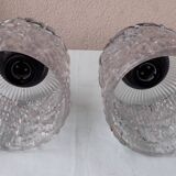 Pair of holophane glass pendants