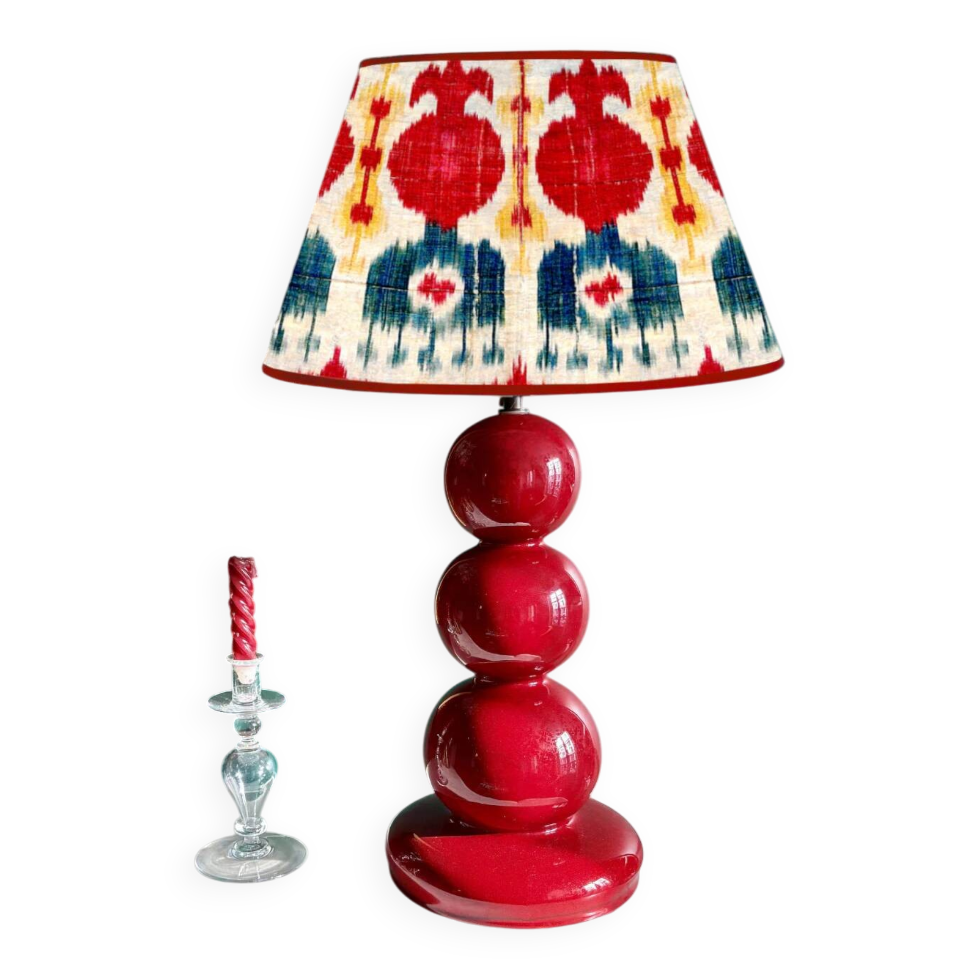 Red ceramic lamp base