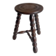 Tripod stool in turned solid wood – 80s/90s
