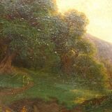 Tableau Ancien Ecole Hollandaise Campagne et Paysans