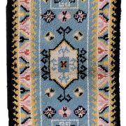 Tapis vintage français Savonnerie fait main en laine – 71 x 128 cm – 1960s