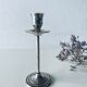 Twisted silver candle holder