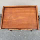 Bedside, harness wood and rattan 1950
