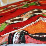 Handmade vintage Uzbek Suzani patchwork kilim 129cm x 227cm, 1960s