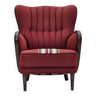 1960s, Danish armchair by Alfred Christensen, furniture wool, original.