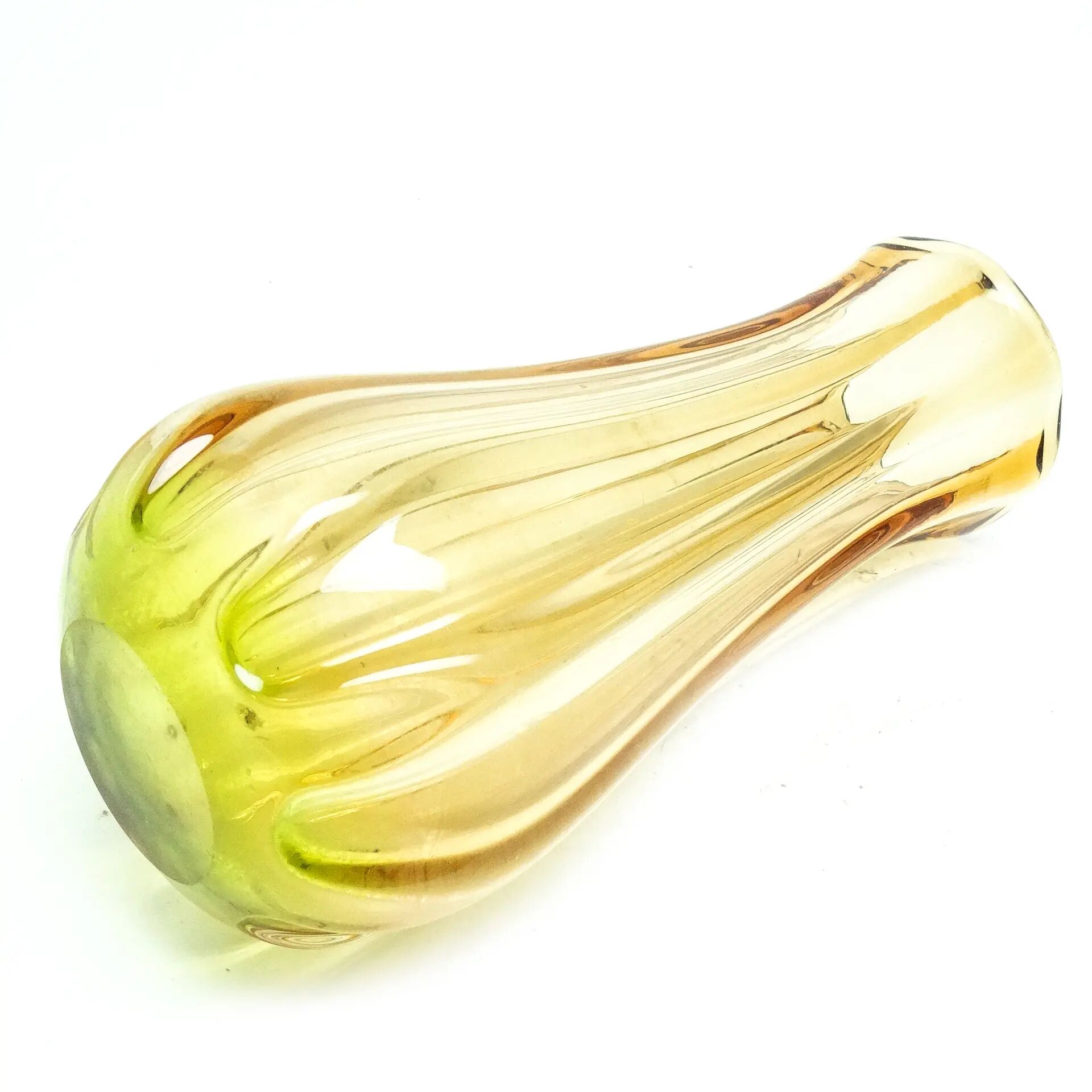 Vase Sommerso, moderne du milieu du siècle, en verre, conçu par F. Poli, Italie, années 1950.