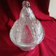 Old hen on her moulded glass nest - vintage sweet jar