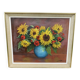 Still life painting, sunflower, signed