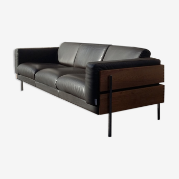 3-seater leather sofa - Robin Day