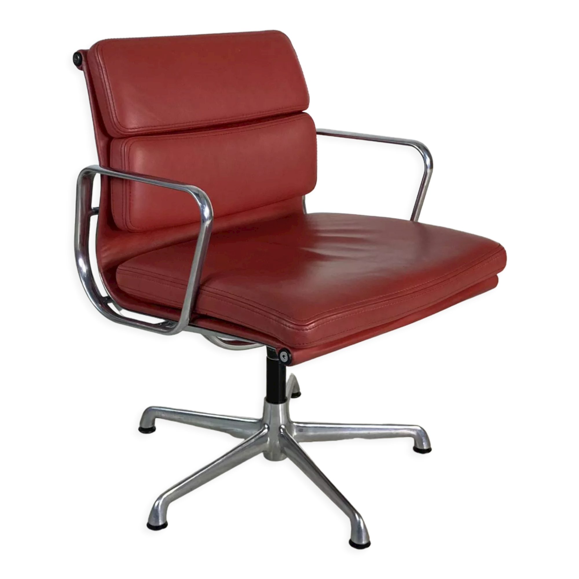 Eames ICF for Herman Miller terracotta leather Soft Pad Group chair